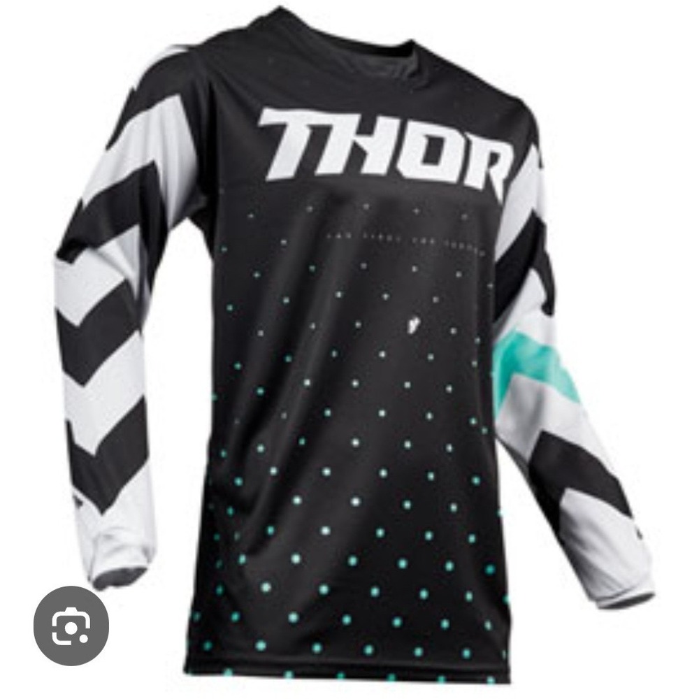 Thor Enduro Moto Pulse Stunner MX Riding Jersey Mens 2XL Black Polka Dot